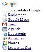 Applications Google Mobile